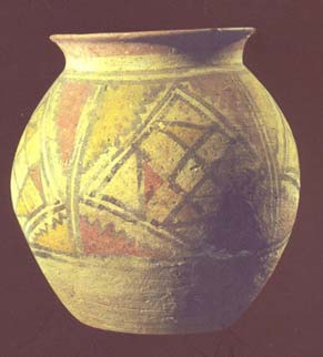 Polychrome hemispherical jar